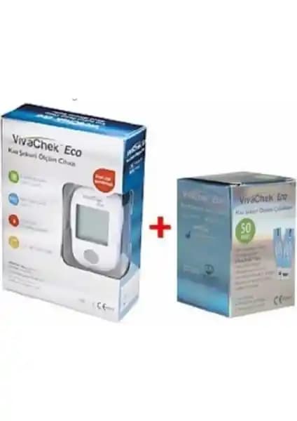 Vivachek Eco Şeker Ölçüm Cihazı ve 50 Adet Strips ile Kan Şekeri Takibi