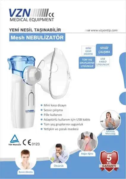 Vzn Mesh Ultrasonik Hava Makinasi: Taşınabilir ve Sessiz Solunum Destek Cihazı Özellikleri