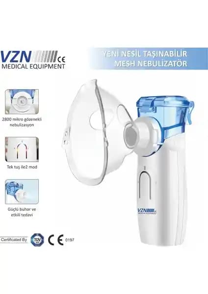 Vzn Yeni Nesil Şarj Edilebilir Mesh Nebülizatör Taşınabilir Solunum Cihazı