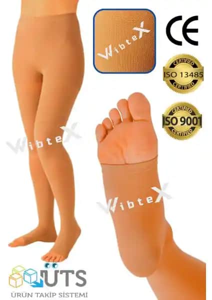 Wibtex Varis Çorabı Külotlu Burnu Açık Sağlıklı ve Konforlu Destek Sağlayan Tasarım
