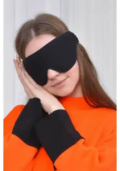 Yıkanabilir Siyah Pamuklu Uyku Maskesi Göz Bandı Konfor ve İşlevsellik