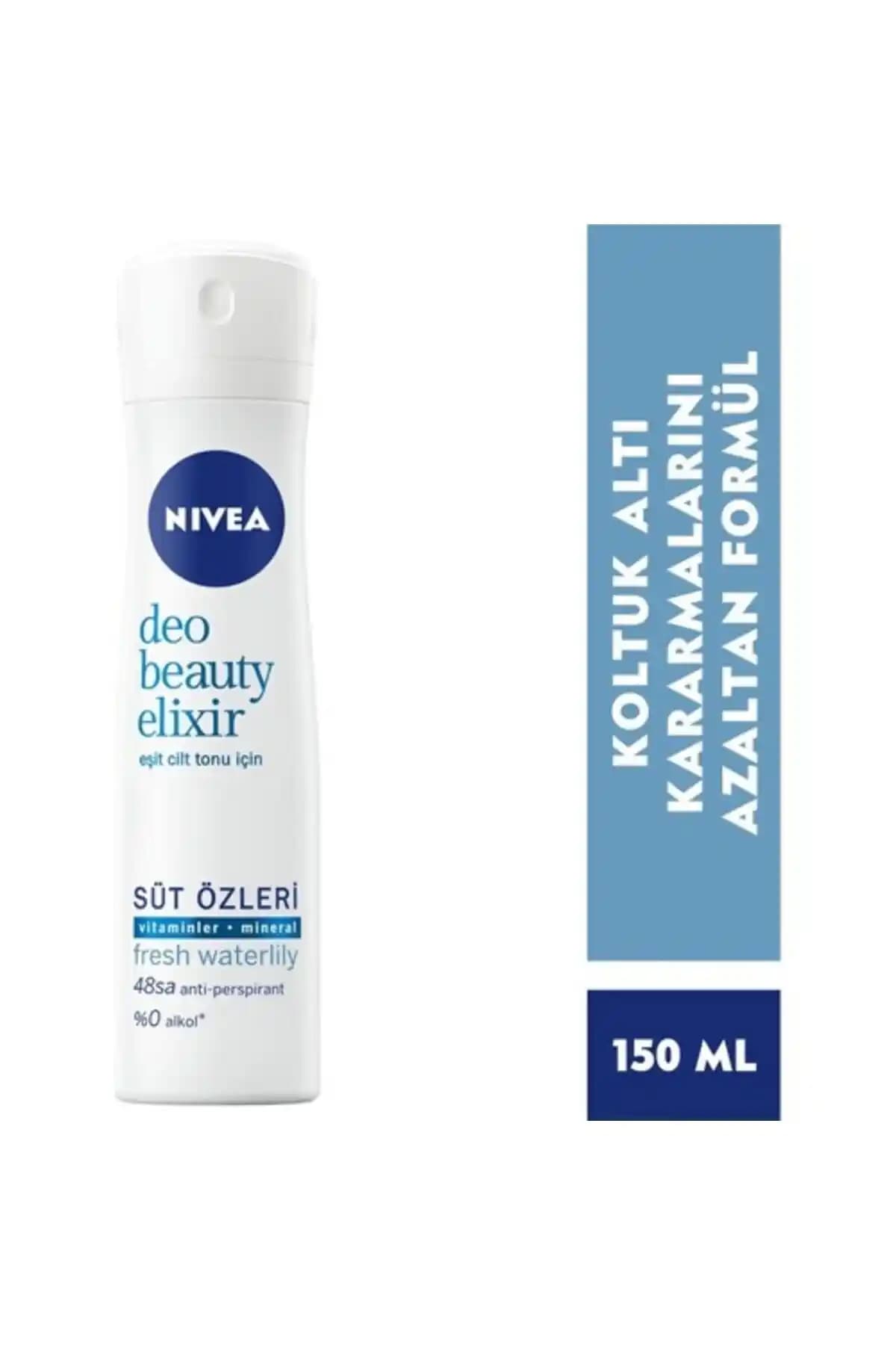 NIVEA Kadın Sprey Deodorant Beauty Elixir Fresh Waterlily ile Tazeliği Yakalayın