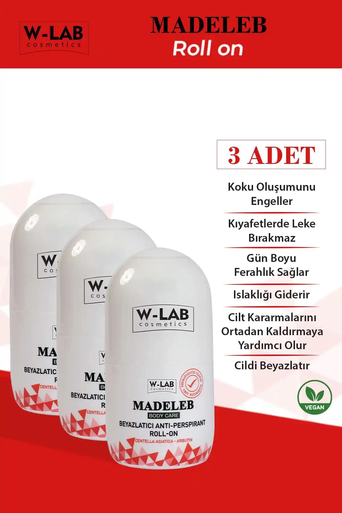 W-Lab Madeleb Roll On 3'lü Set: Etkili Koruma ve Ferahlama Sağlar