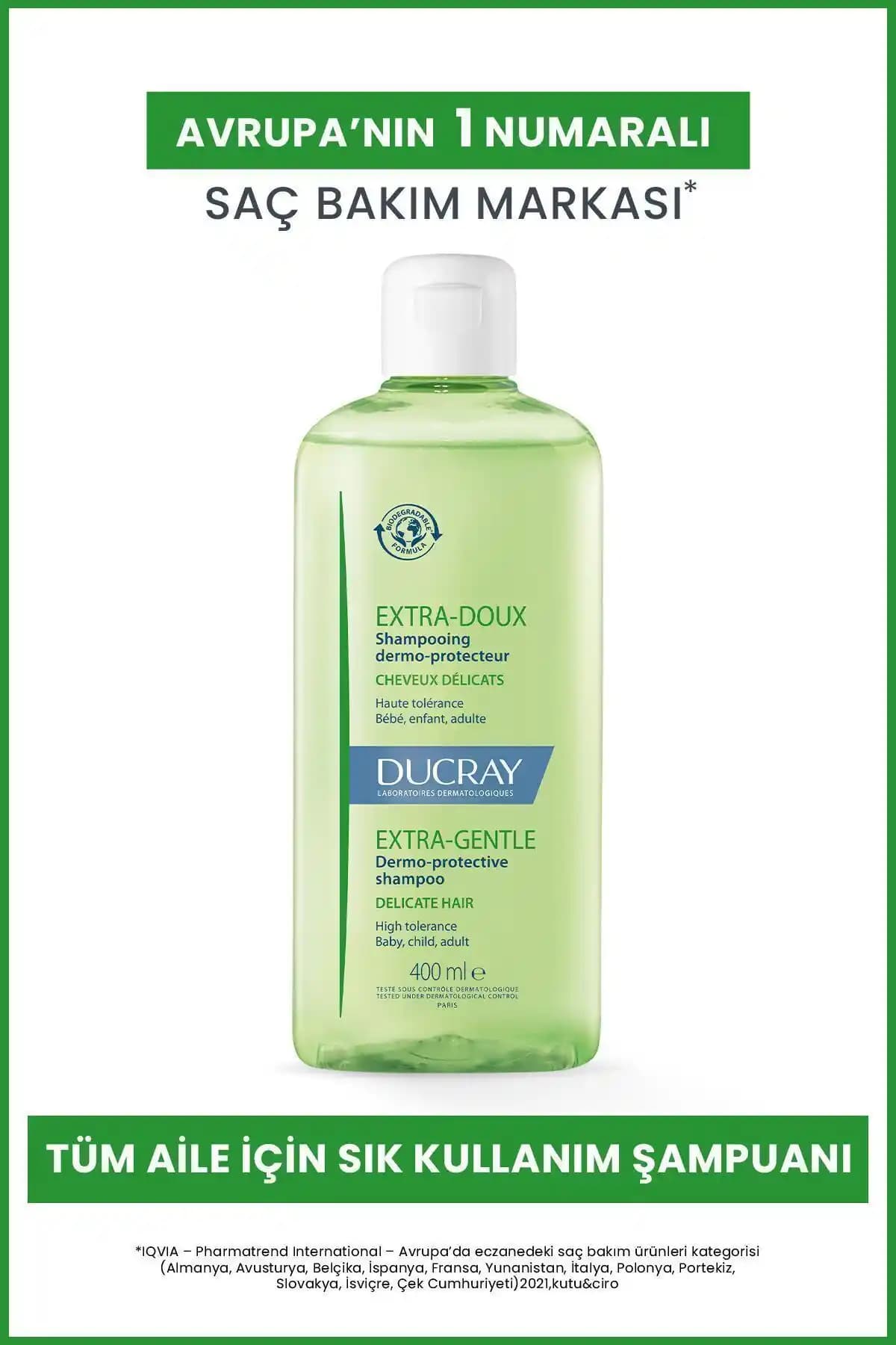 Ducray Extra Doux: Tüm Aileler İçin Günlük Saç Bakım Şampuanı 400ml