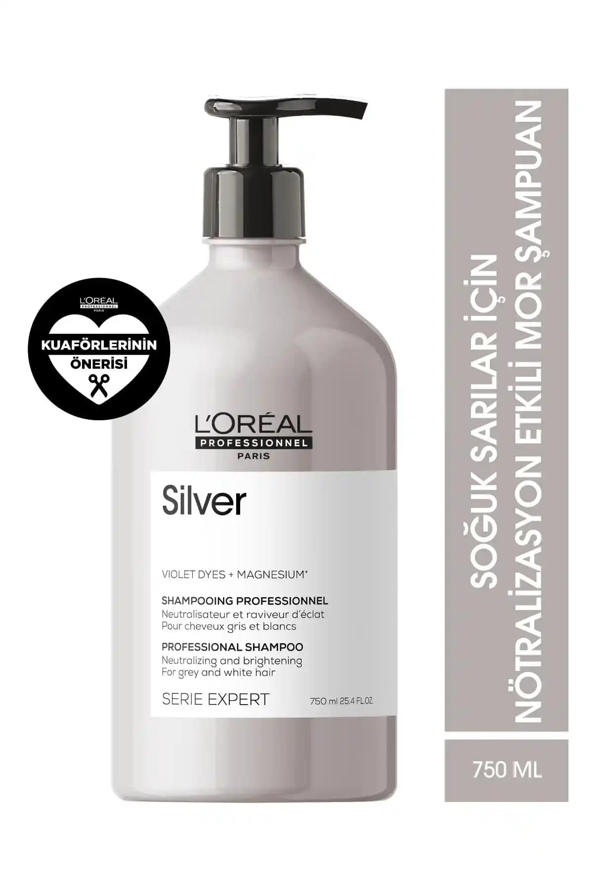 L'Oréal Professionnel Serie Expert Silver: Gri ve Beyaz Saçlar İçin Mor Şampuan