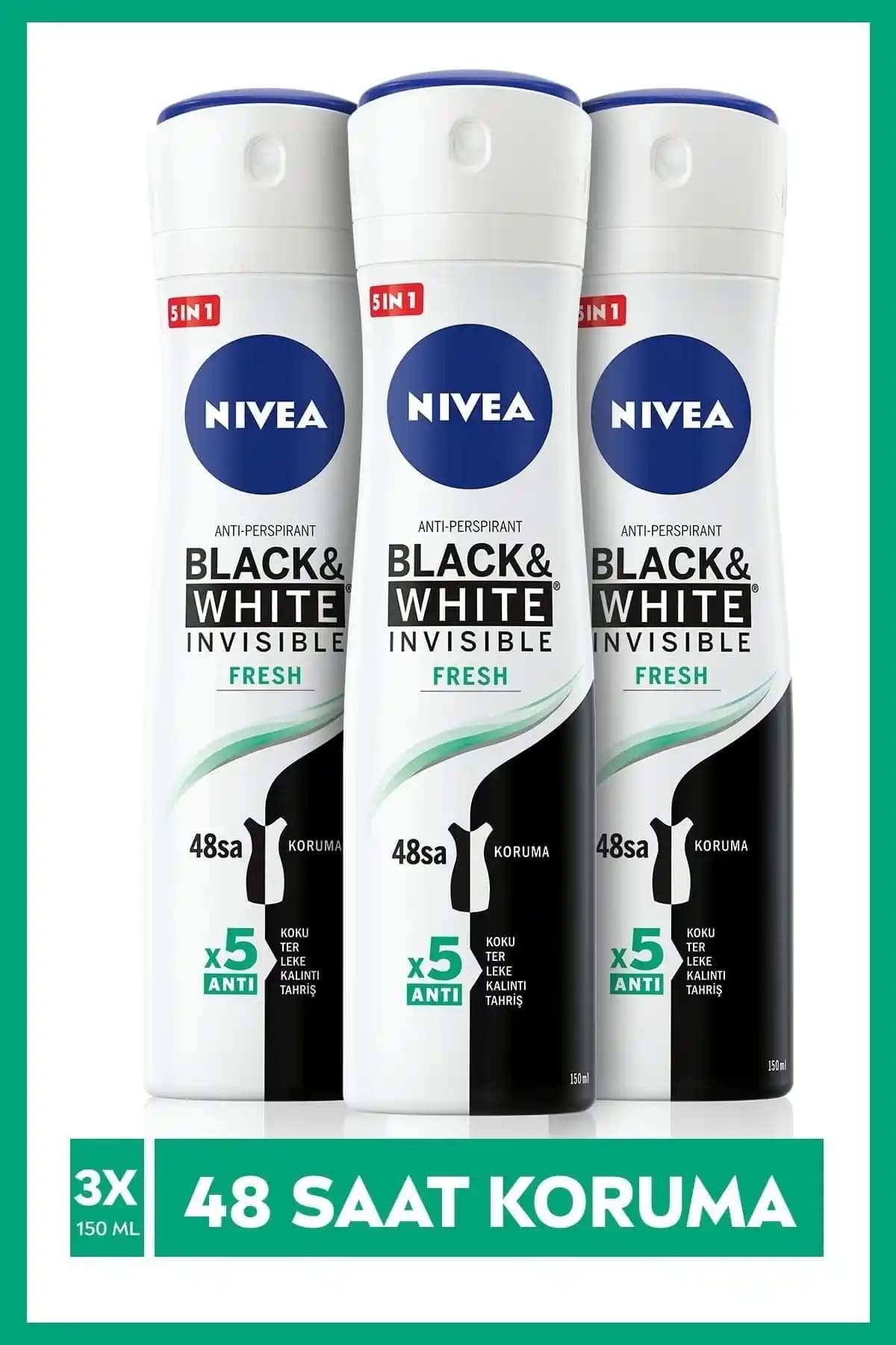 NIVEA Invisible Black&White Fresh Sprey Deodorant: Alkol İçermeyen Kadınlar İçin