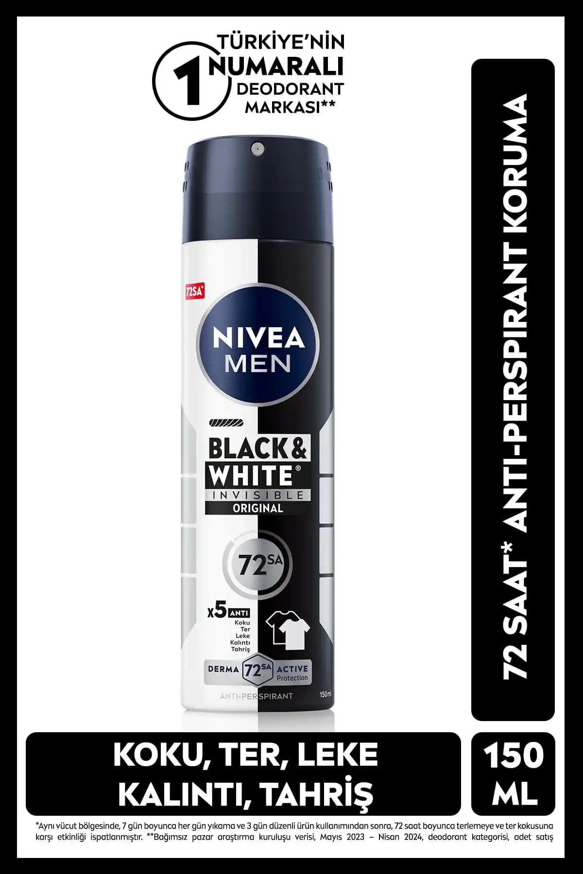 NIVEA Men Erkek Sprey Deodorant Black&White Invisible: Özellikleri ve İncelemesi