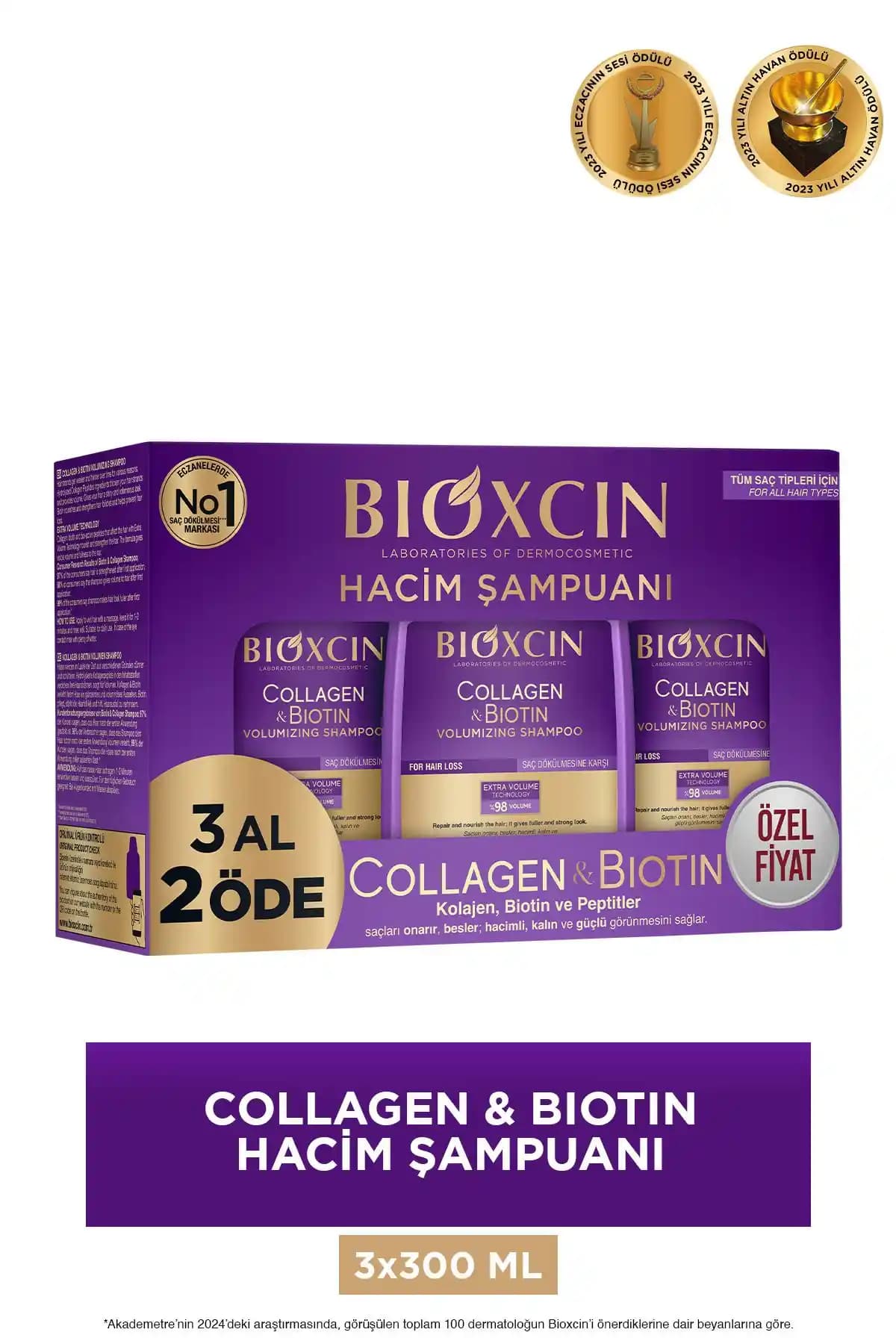 Bioxcin Collagen & Biotin Ekstra Hacim Şampuanı İle Saçlarınıza Hacim Katın