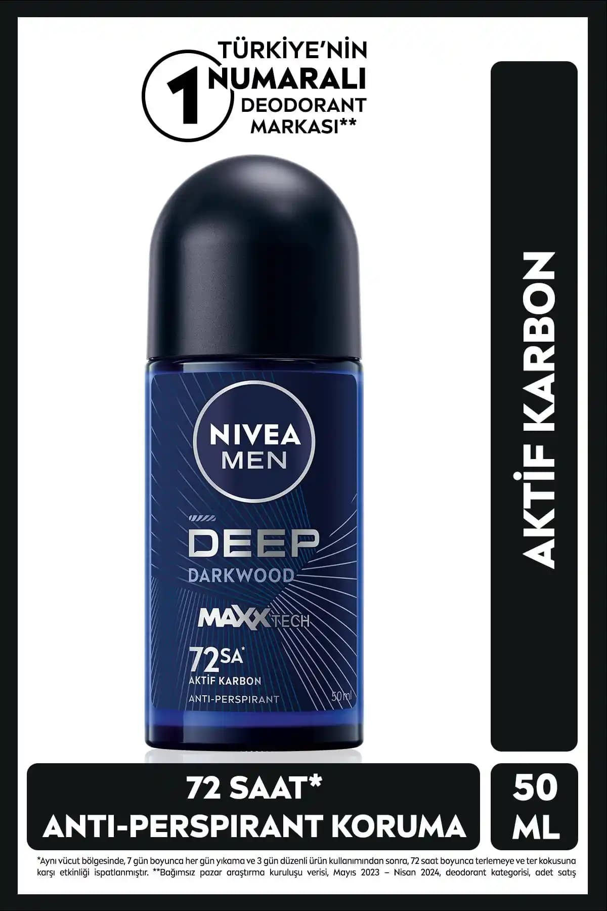 NIVEA MEN Erkek Roll-on Deodorant Deep Dimension: Kalıcı Koruma ve Ferah Koku Deneyimi