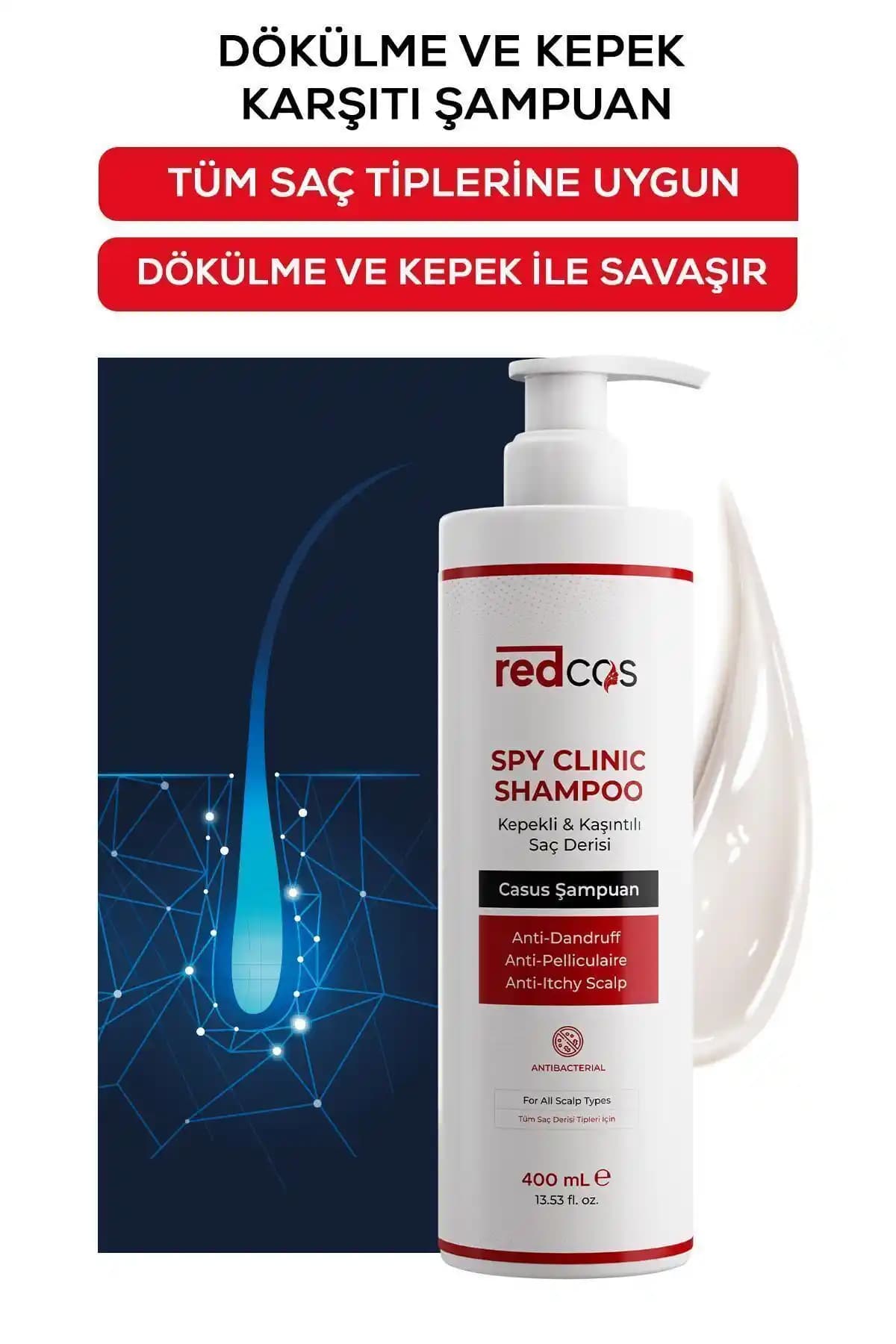 redCOS Tüm Saç Tipleri için Vegan Kepek Karşıtı Şampuan ve Saç Bakım Ürünü