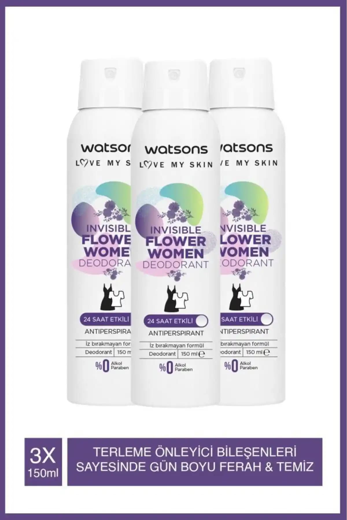 Watsons Invisible Flower 24 Saat Etkili Kadın Deodorant: Tazelik ve Ferahlık