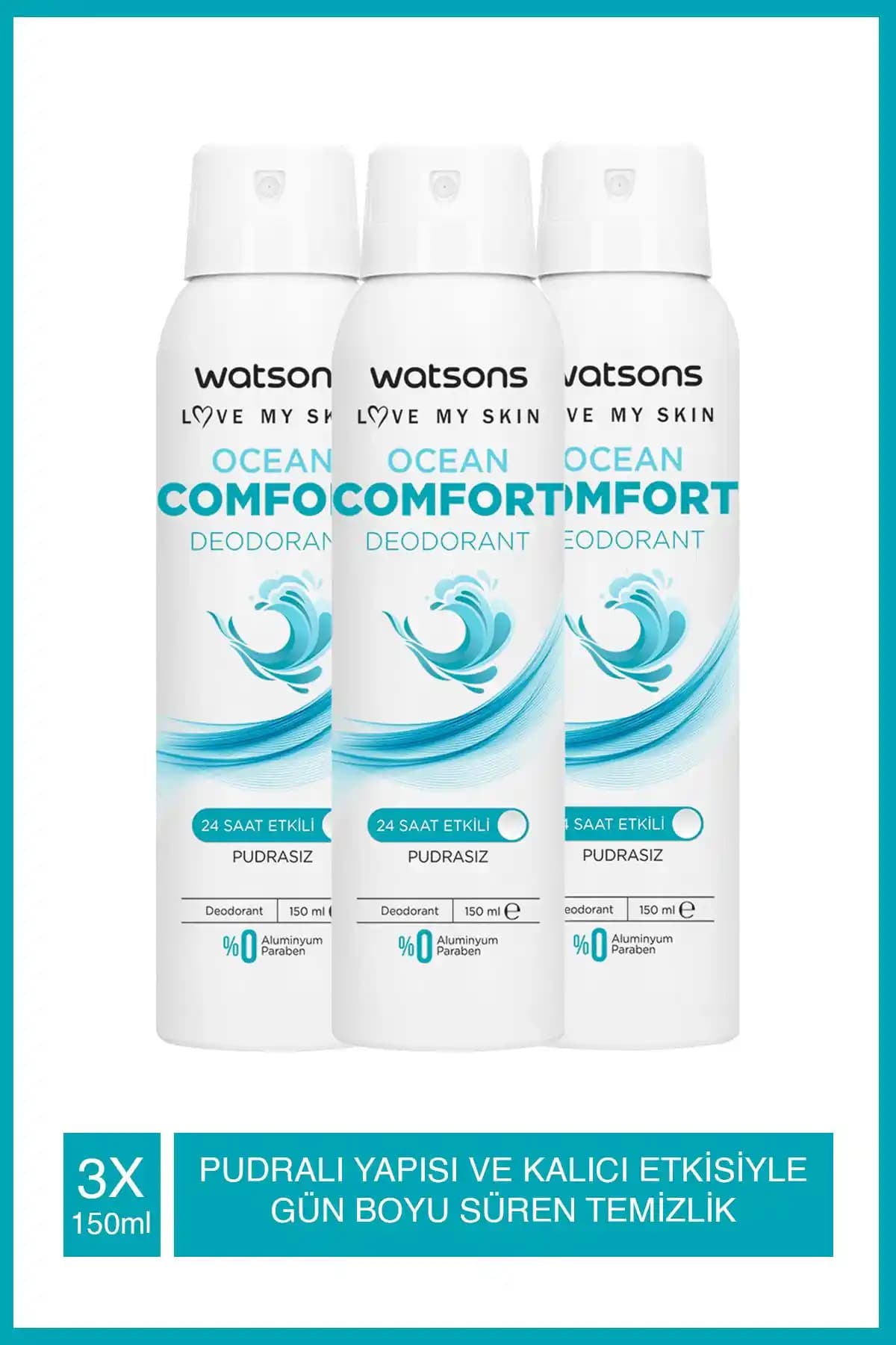 Watsons Ocean Comfort 24 Saat Etkili Pudrasız Deodorant Sprey İncelemesi ve Performansı