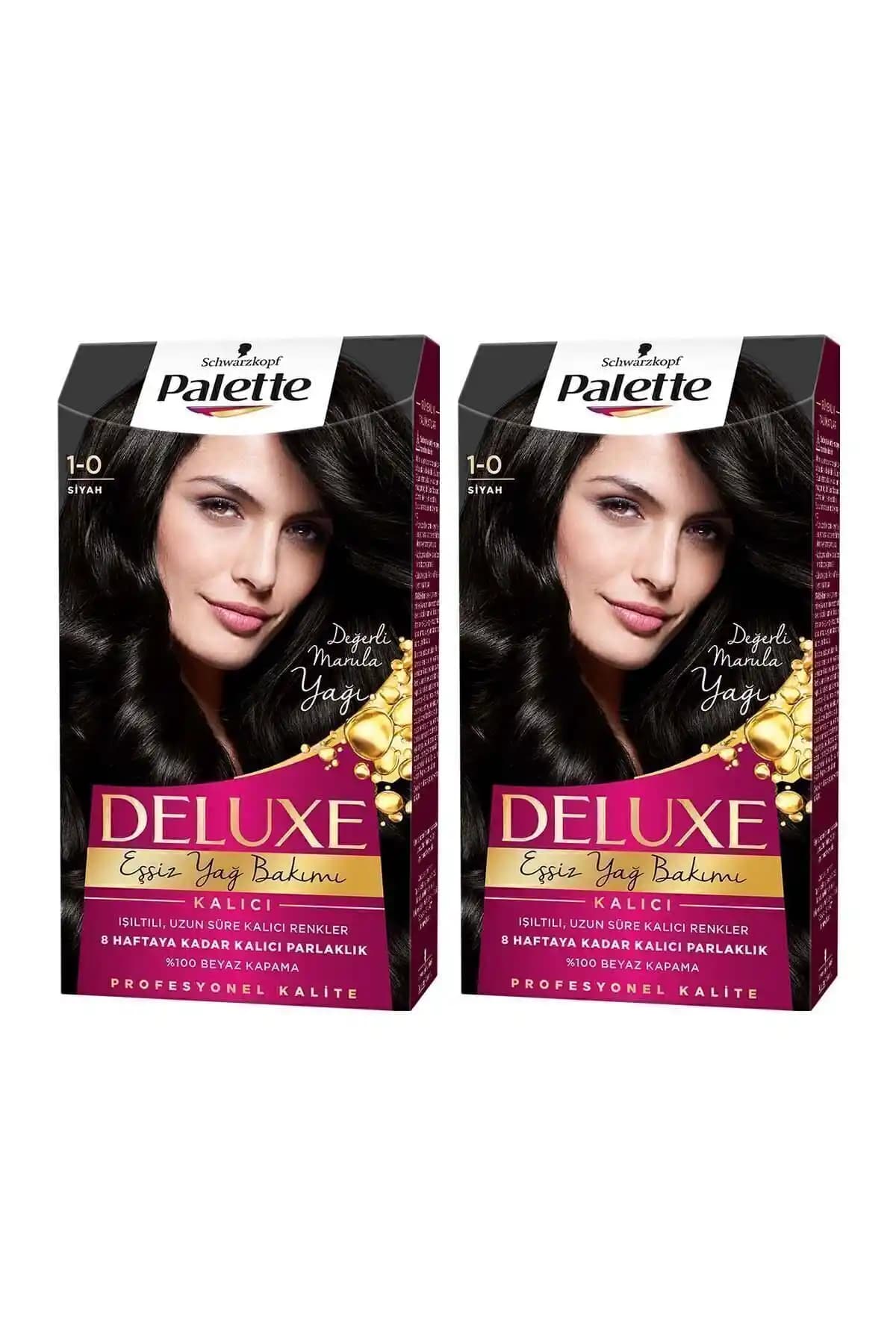 Palette Deluxe 1-0 Siyah ve 3-65 Çikolata Kahve Saç Boyaları Karşılaştırması