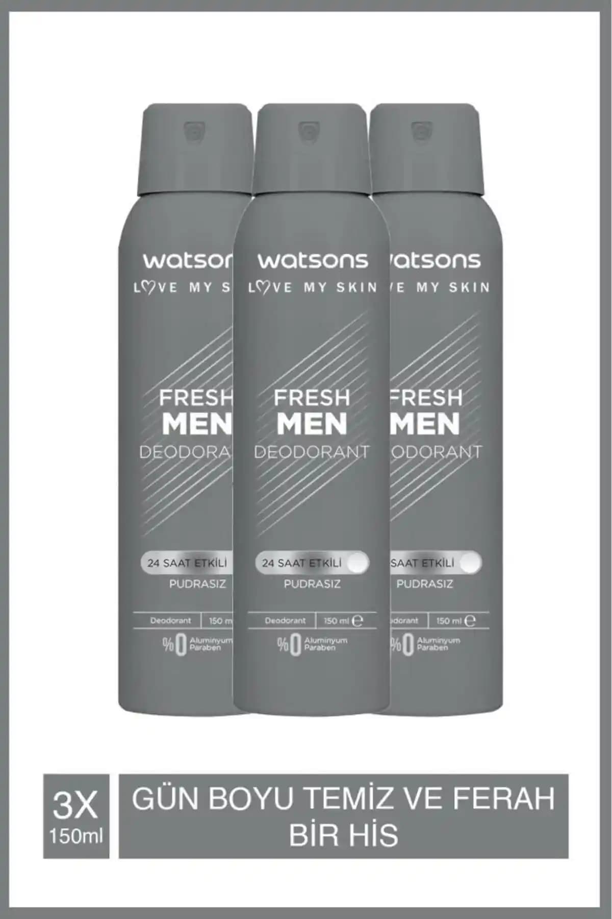 Watsons Fresh Men ve Ocean Comfort Pudrasız Deodorant Sprey Karşılaştırması