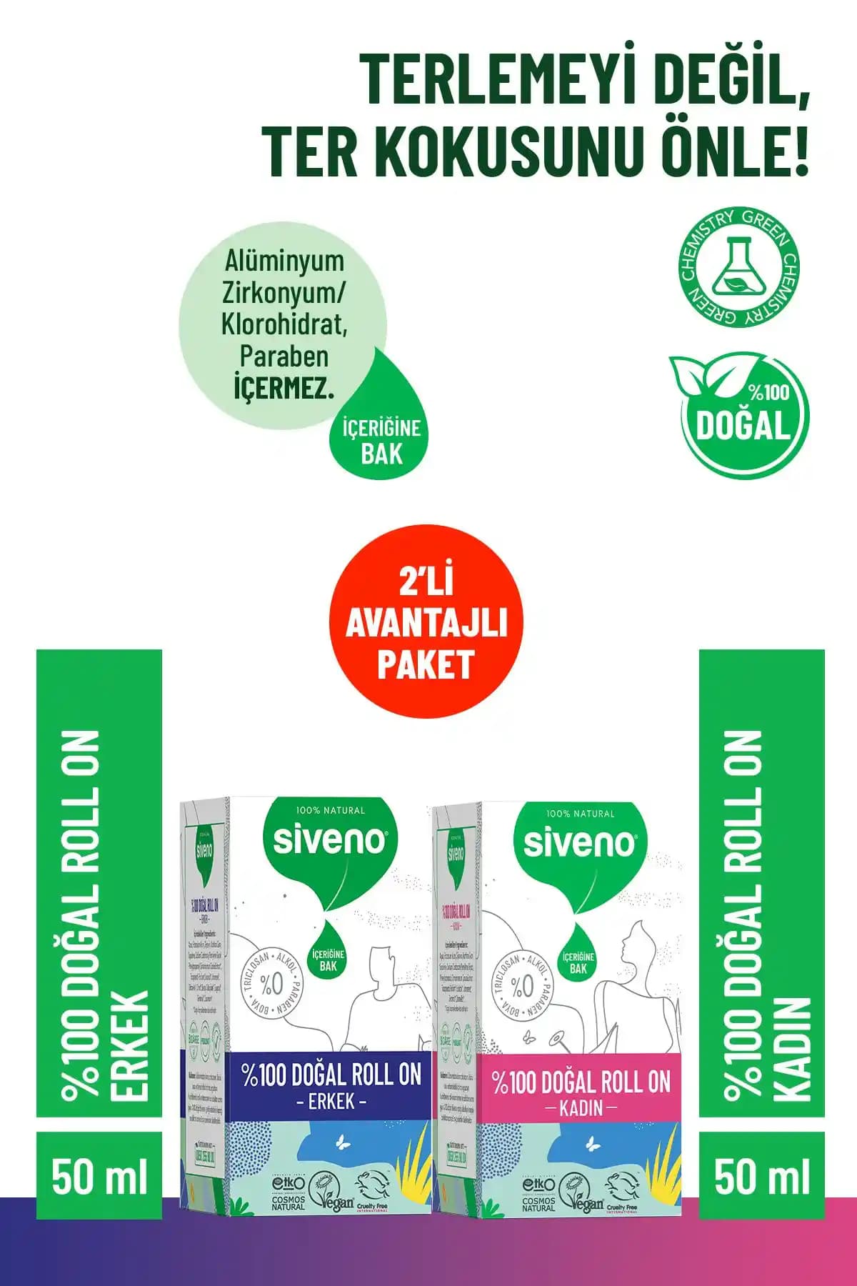 Siveno %100 Doğal Roll-on Deodorant Karşılaştırması: Kadın, Erkek ve Sportif Seçenekler