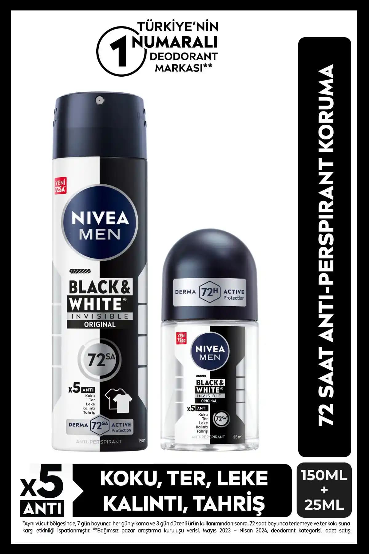 NIVEA MEN Erkek Sprey Deodorant Black&White Invisible ve Fresh Active Karşılaştırması
