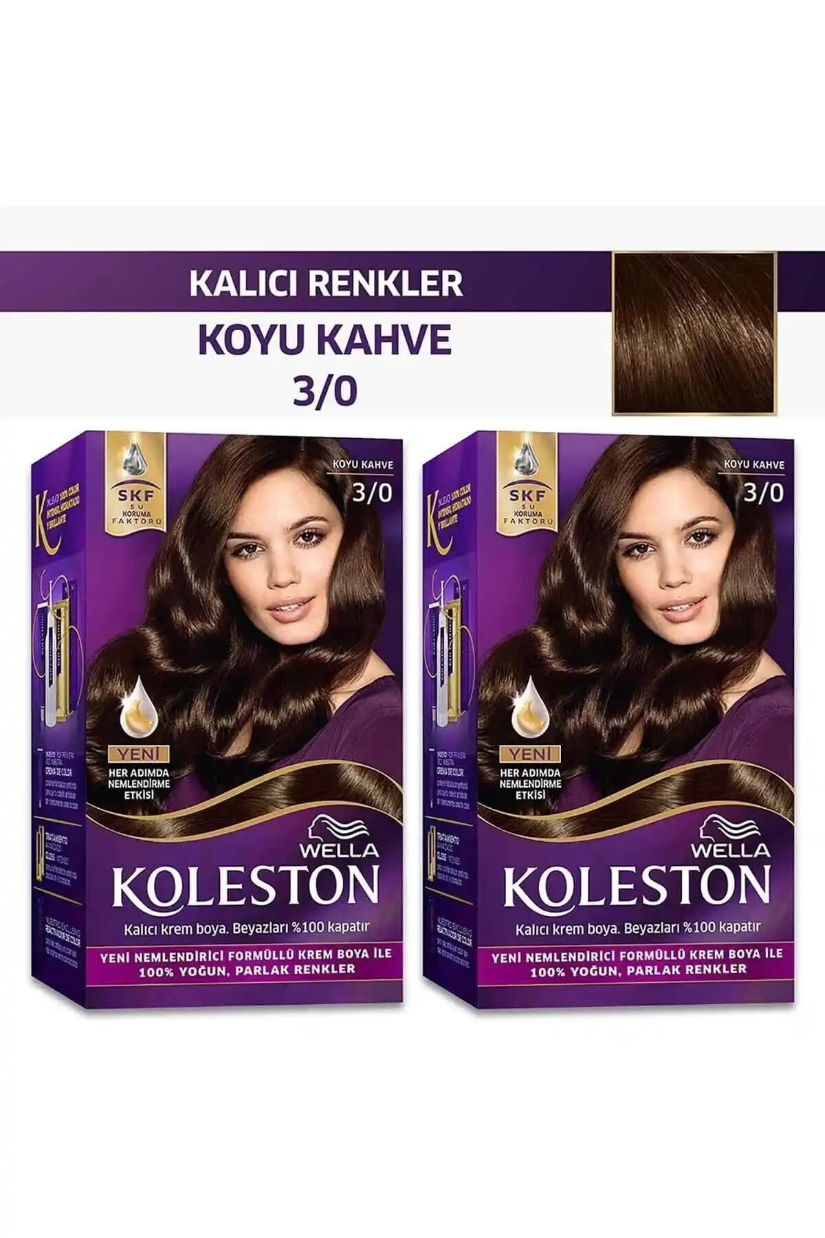 Wella Koleston 3/0 Koyu Kahve ve 6/7 Çikolata Kahve Saç Boyası Karşılaştırması