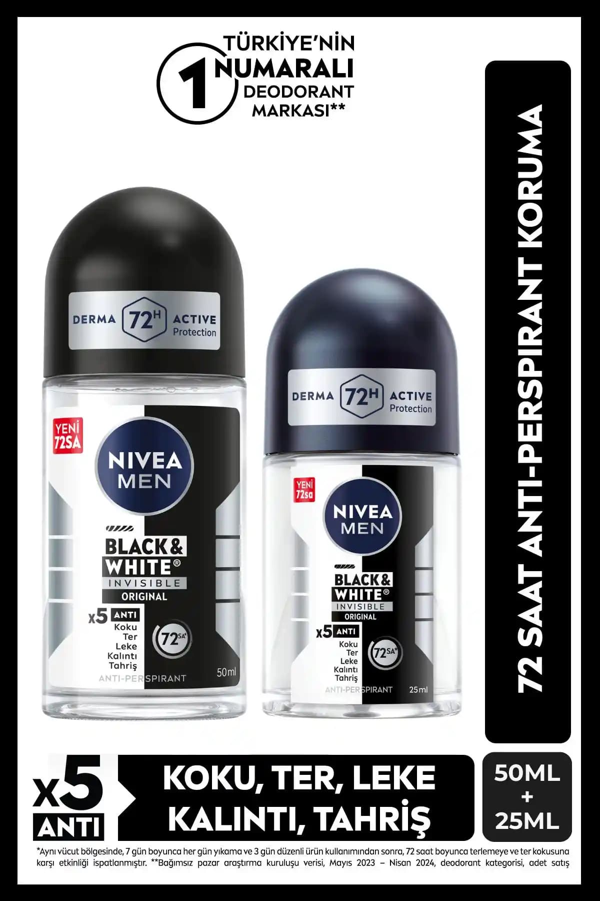 NIVEA MEN Erkek Roll-on Deodorant Black&White vs Cool Kick: Detaylı Karşılaştırma