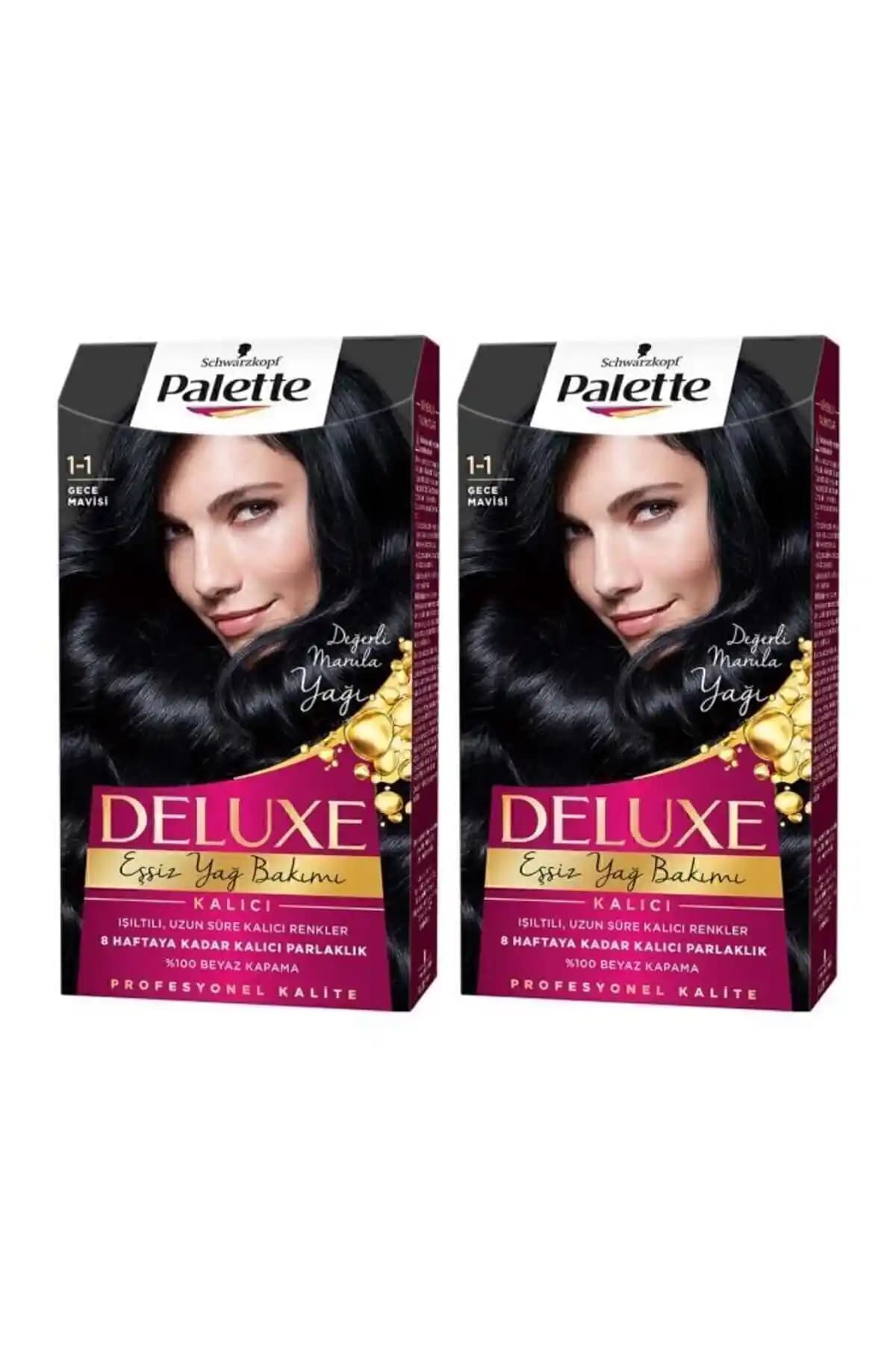 Palette Deluxe 1-1 Gece Mavisi ve Palette Kalıcı Doğal Renkler Karşılaştırması