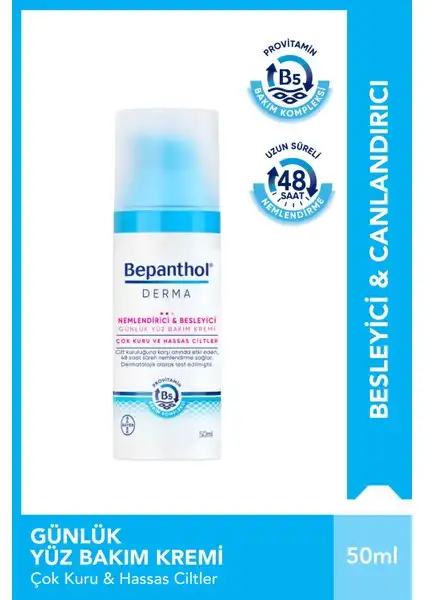 Bepanthol Derma Nemlendirici & Besleyici Günlük Yüz Bakım Kremi - Etkili Cilt Bakımı