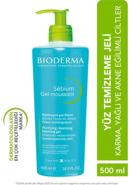 Bioderma Sebium Foaming Gel 500ml: Optimal Temizlik ve Cilt Bakımı