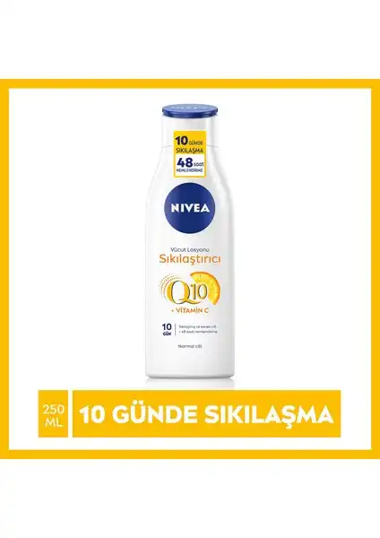 NIVEA Sıkılaştırıcı Vücut Losyonu Q10 + C Vitamini ile Cildinize Yoğun Nemlendirme Sağlayın