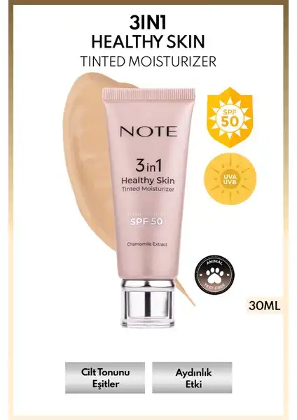 Note 3 in 1 Healthy Skin Tinted Moisturizer - Perfect for All Skin Types and SPF 50
