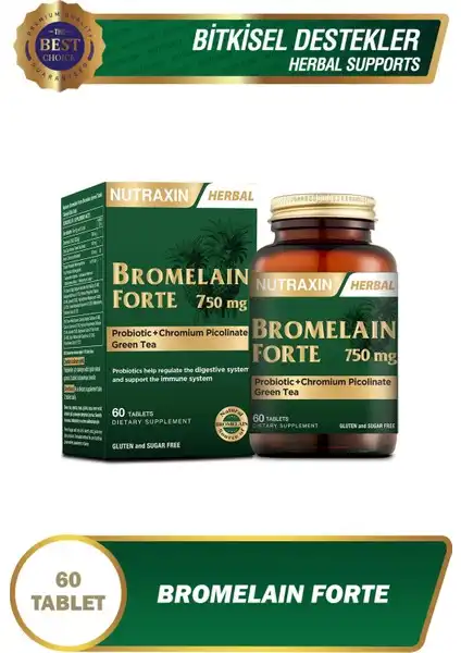 Nutraxin Bromelain Forte 750 mg: Doğal Sindirim ve Bağışıklık Desteği