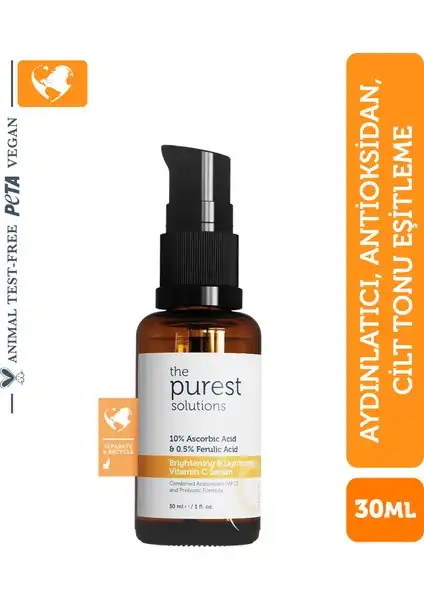 The Purest Solutions C Vitamini Serum: Aydınlatıcı ve Ton Eşitleyici Cilt Bakım Ürünü