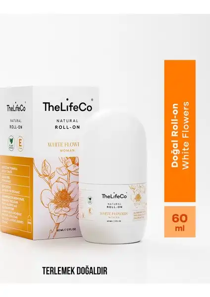 TheLifeCo Doğal Roll-On Deodorant White Flowers - Ferahlatıcı ve Cilt Dostu