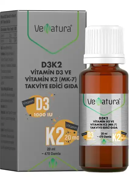 VeNatura D3K2 Vitamin D3 ve K2 Damla Takviye Edici Gıda Özellikleri