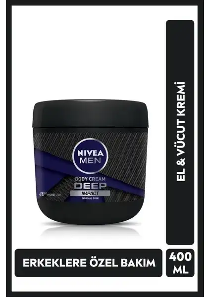 NIVEA Men El ve Vücut Kremi Deep Impact: Erkekler İçin Özel Bakım Ürünü