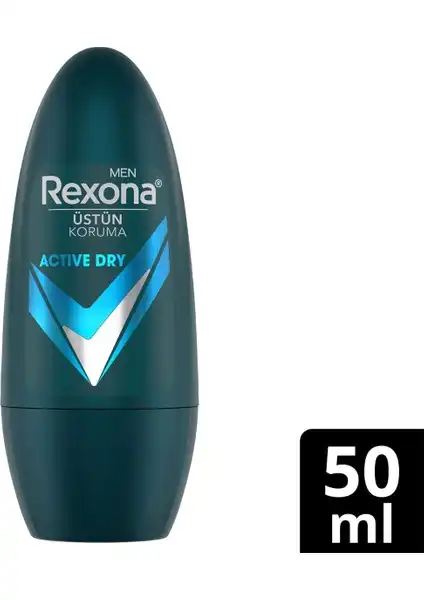 Rexona Üstün Koruma Erkek Roll On Deodorant Active Dry: 72 Saat Güvenilir Koruma