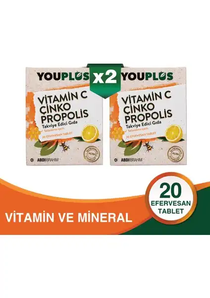 Youplus Vitamin C, Çinko ve Propolis: Sağlıklı Yaşam Destekleyici Tablet