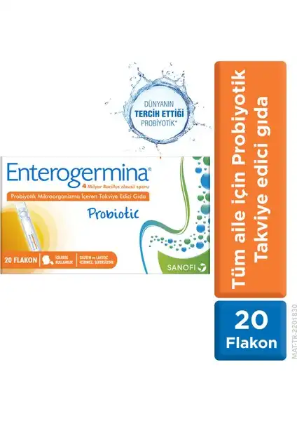 Enterogermina Yetişkin Probiyotik 20 Flakon: Sindirim ve Bağışıklık Desteği