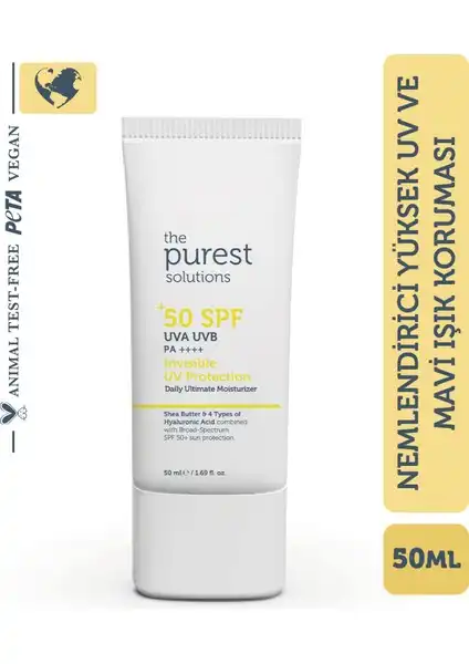 The Purest Solutions SPF 50 Yüksek Koruma ve Nemlendirici Güneş Kremi