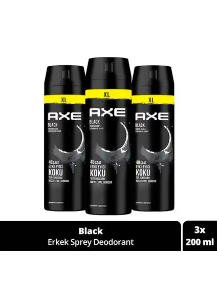 Axe Erkek Sprey Deodorant Black XL: 48 Saat Kalıcılık ve Ferah Koku
