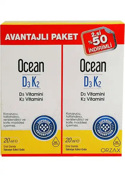 Ocean D3K2 Vitamin: D ve K Vitaminleri ile Güçlü Takviye