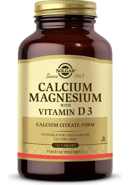 Solgar Kalsiyum Magnezyum Vitamin D3 150 Tablet: Faydaları ve Kullanımı