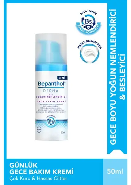Bepanthol Derma Yoğun Nemlendirici Gece Bakım Kremi İncelemesi ve Faydaları