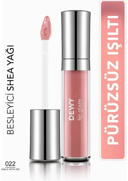 Dewy Lip Glaze: Nemlendirici Etkili Yarı Transparan Dudak Parlatıcısı