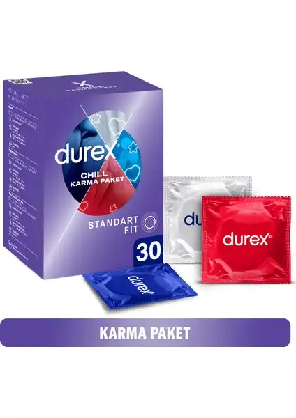 Durex Chill 30'lı Karma Paket Prezervatif: Konfor ve Güvenlik Sağlıyor