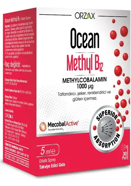 Orzax Ocean Methyl B12: Enerjinizi Artırın ve Sağlığınızı Destekleyin
