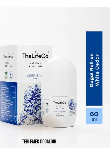 TheLifeCo Doğal Roll-On Deodorant White Cedar ile Ferah ve Temiz Hisset