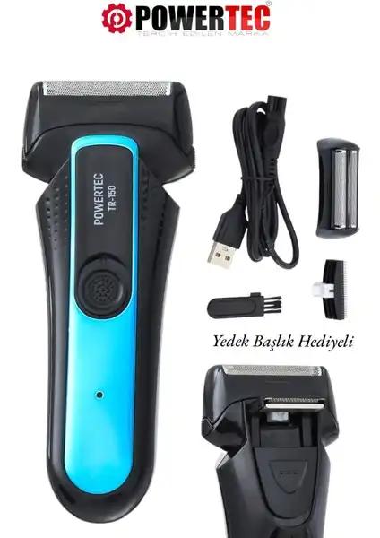 Powertec TR-150: Şarjlı Günlük Sakal Tıraş Makinesi ile Konforlu Tıraş