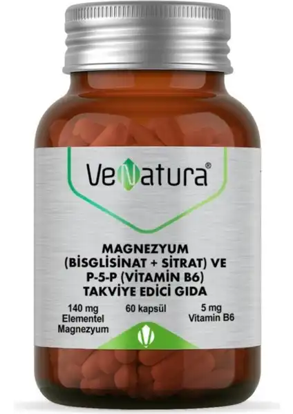 Venatura Magnezyum (Bisglisinat+Sitrat) ve P5P (Vitamin B6) 60 Kapsül İncelemesi