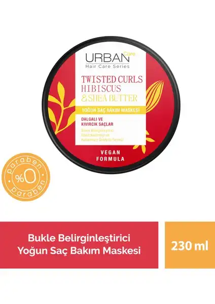 Hibiscus & Shea Butter Kıvırcık ve Dalgalı Saçlar İçin Yoğun Maske