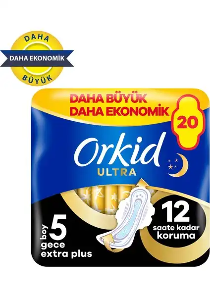 Orkid Hijyenik Ped Ultra Gece Ekstra Plus ile Rahat Bir Gece Uykusu