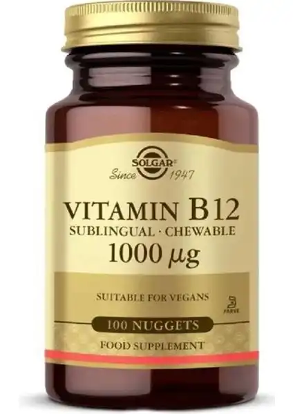 Solgar Vitamin B12 1000 Mcg: Sağlıklı Enerji ve Bilişsel Destek İçin
