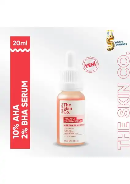The Skin Co. %10 AHA %2 BHA Cilt Tonu Eşitleyici Serum Özellikleri